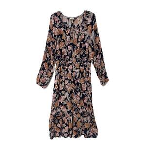 Knox Rose Midi Dress XXL Blue Boho Romantic Peasant Tiered Cottagecore Floral